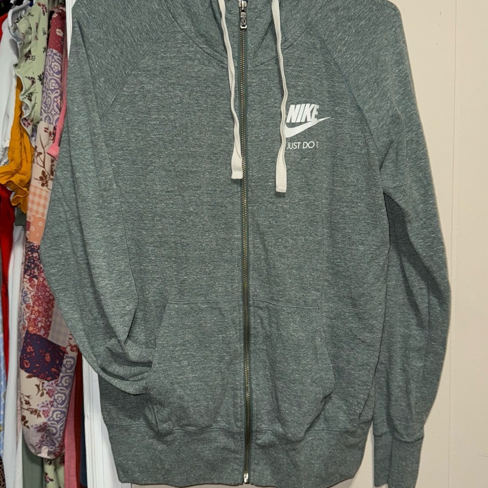 Nike Gray Hooded Zip Jacket